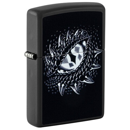 48608 Зажигалка ZIPPO Dragon Eye Black Light, латунь/сталь, черная, матовая 38x13x57 мм