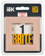 BRITE Рамка 1-местная РУ-1-2-БрП стекло персиковый матовый IEK