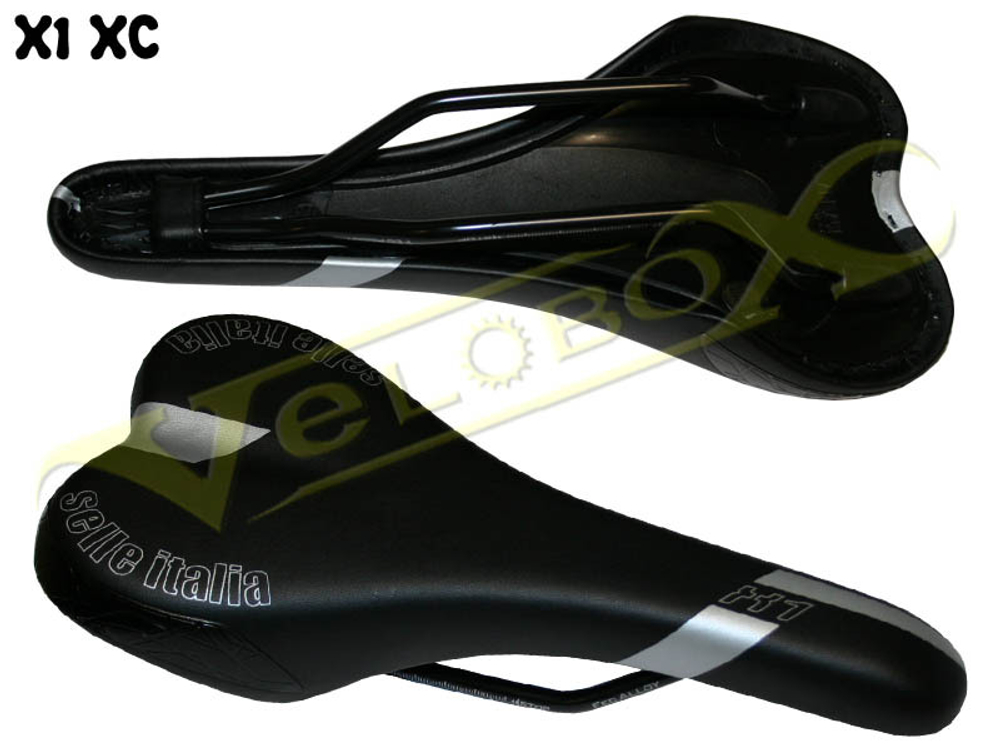 Седло SELLE ITALIA X1 XC 140x283мм, верх Duro-Tek, рельсы сталь, 300г, чёрное