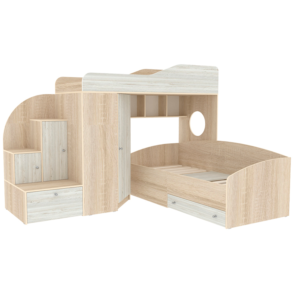 Кровать-чердак КарИВи Кадет 2 Дуб Сонома Винтерберг