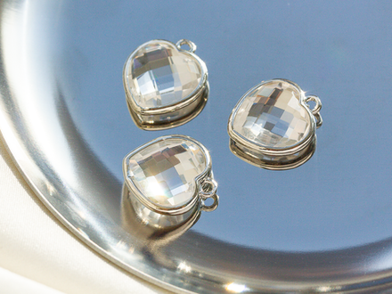 Подвеска "Сердце" 15мм, из прозрачного хрусталя