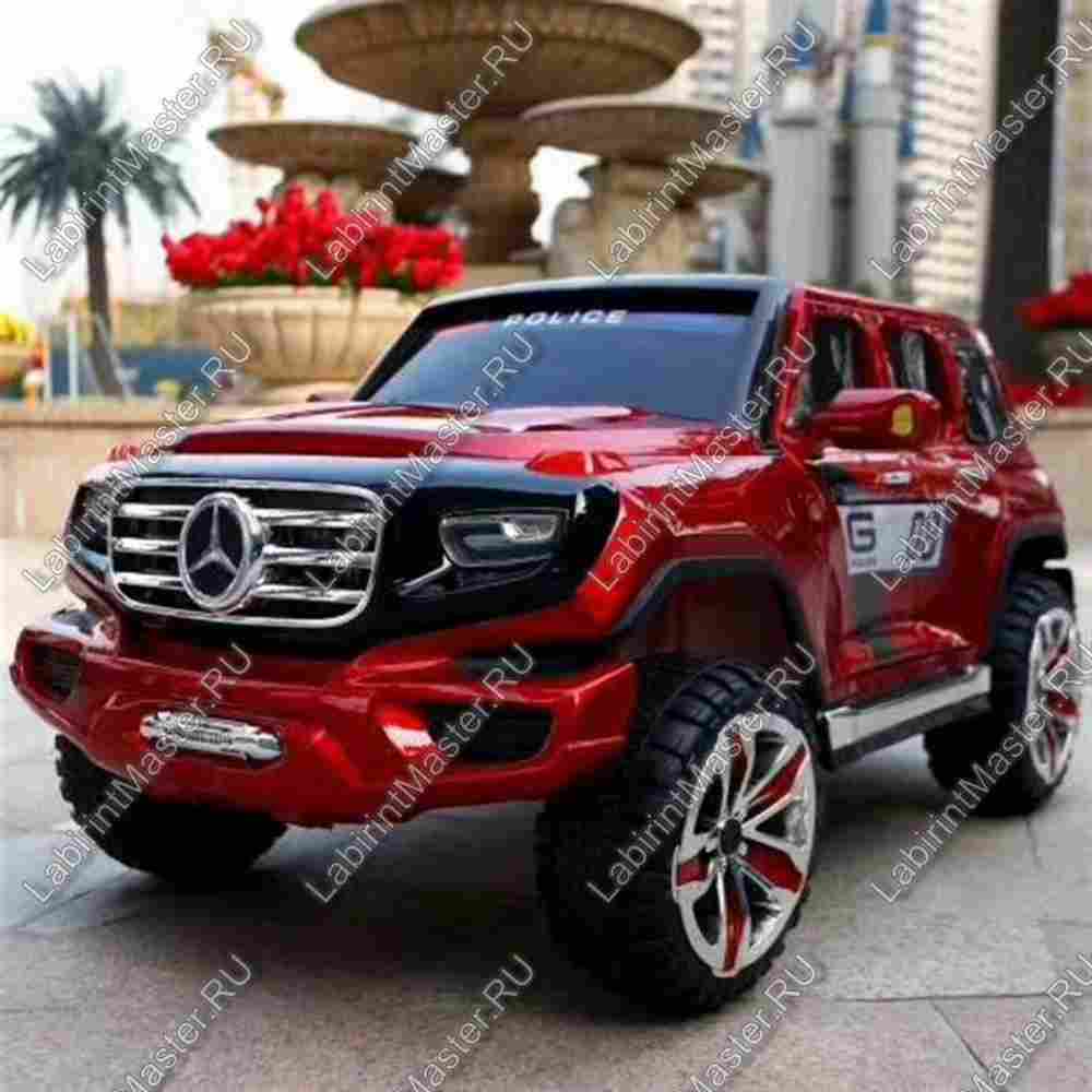 Детский электромобиль "Mercedes Police" красный