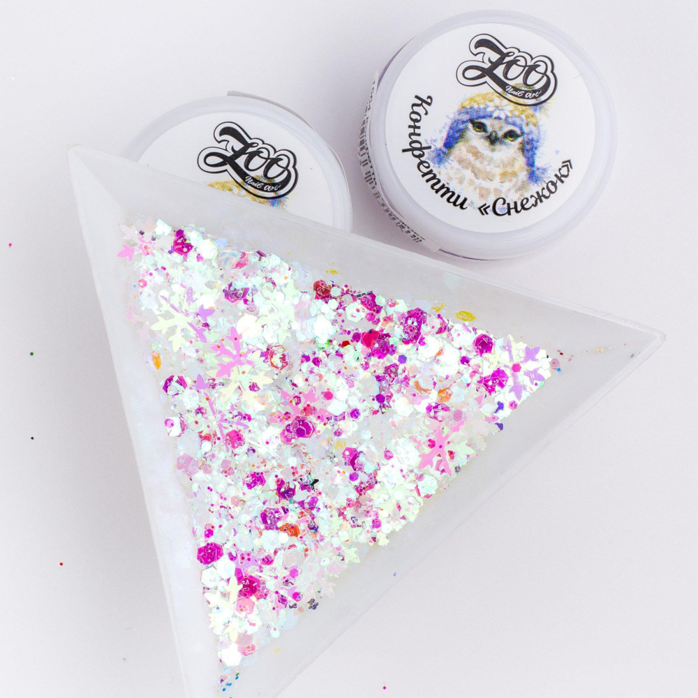 1567 Конфетти "Снежок" 1 г, ZOO NAIL ART