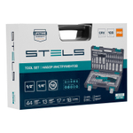 Набор инструментов 1/2", 1/4", CrV, 12 гранные головки, пластиковый кейс, 109 предмета Stels