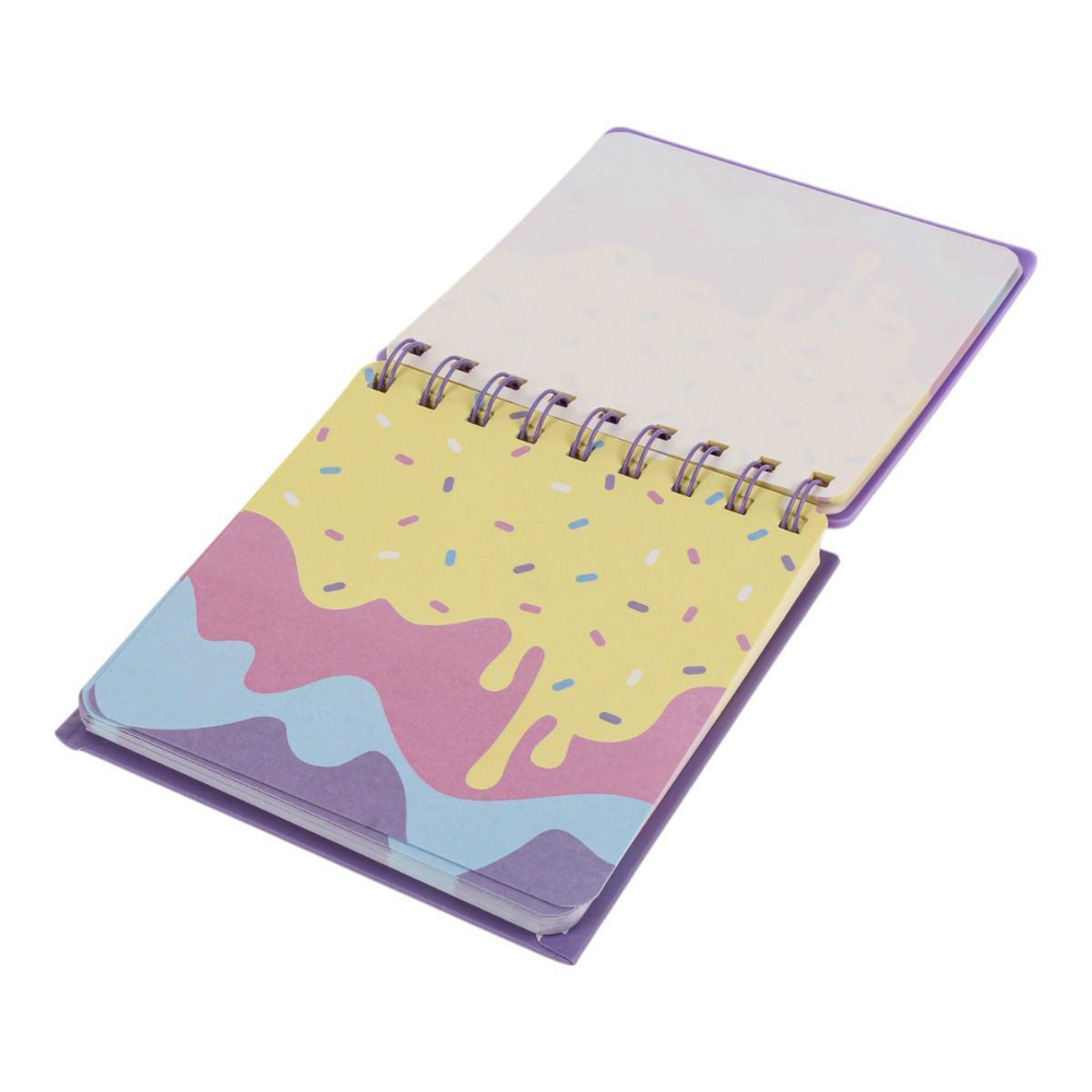 Блокнот "Icecream" 11,8*12,6 см 80л спираль силиконовая обложка, 4 дизайна