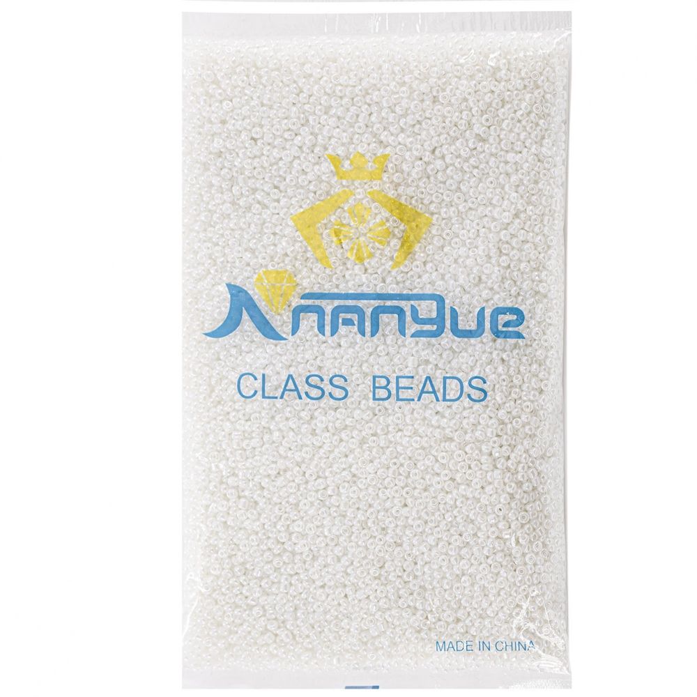 Бисер Alingar размер №8 вес 450 гр., белый перламутровый, непрозрачный, пакет Бисер Alingar размер №8 вес 450 гр., белый перламутровый, непрозрачный, пакет