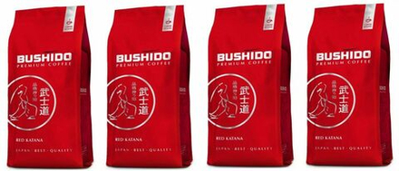кофе в зернах Bushido Red Katana, 227 г (Бушидо) х 4 шт