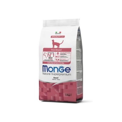 Сухой корм для стерилизованных кошек из говядины Monge Cat Speciality Line Monoprotein Sterilised 1,5кг