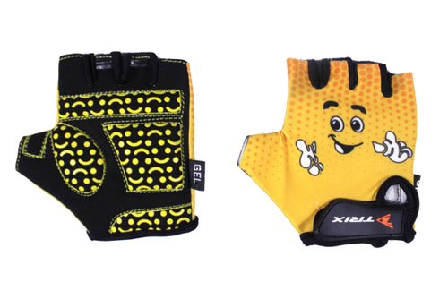 Перчатки TRIX детские XXS короткие пальцы дышащая антискользящие желтый