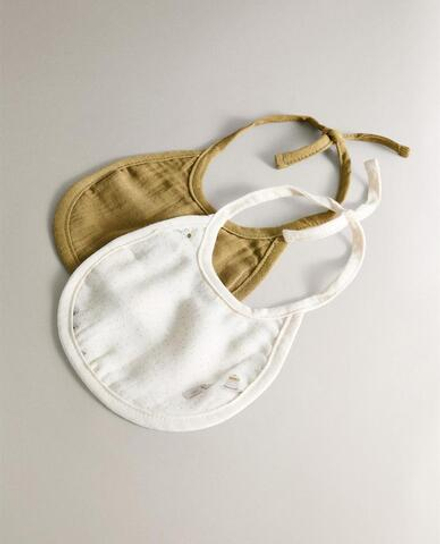 ZARA HOME ДЕТСКИЙ НАГРУДНИК (2 ШТ.), ЭКРЮ