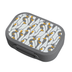 Ланч-бокс с декором "гуси", 180x130x50мм, 0,98л (серый)