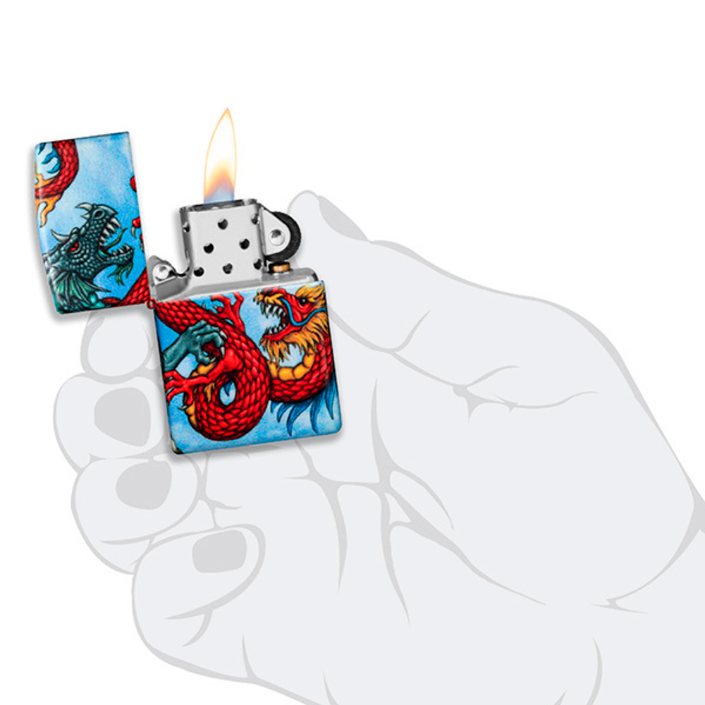 Зажигалка Zippo Dragon Design с покрытием White Matte