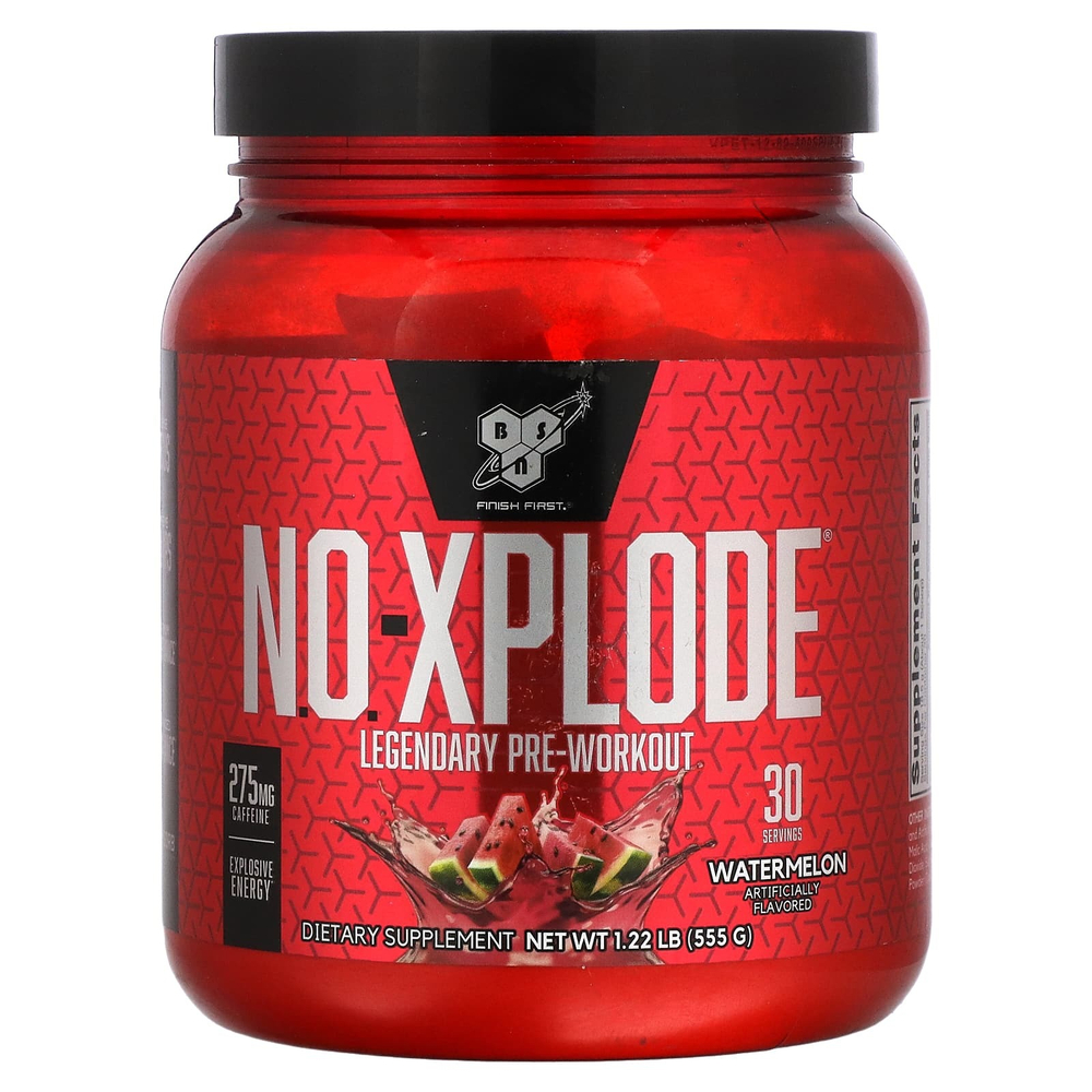 BSN, N.O.-Xplode, легендарный предтренировочный комплекс, арбуз, 555 г (1,22 фунта)