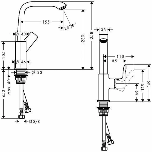 Смеситель для раковины Hansgrohe Metris 31187000