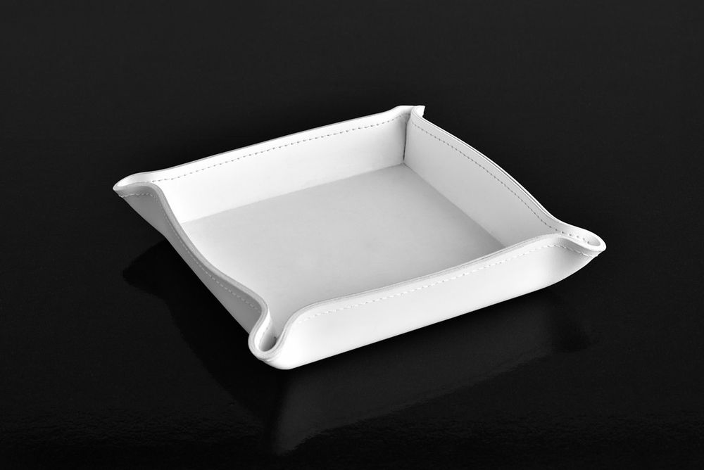 Лоток большой BUVARDO из кожи цвет БЕЛЫЙ