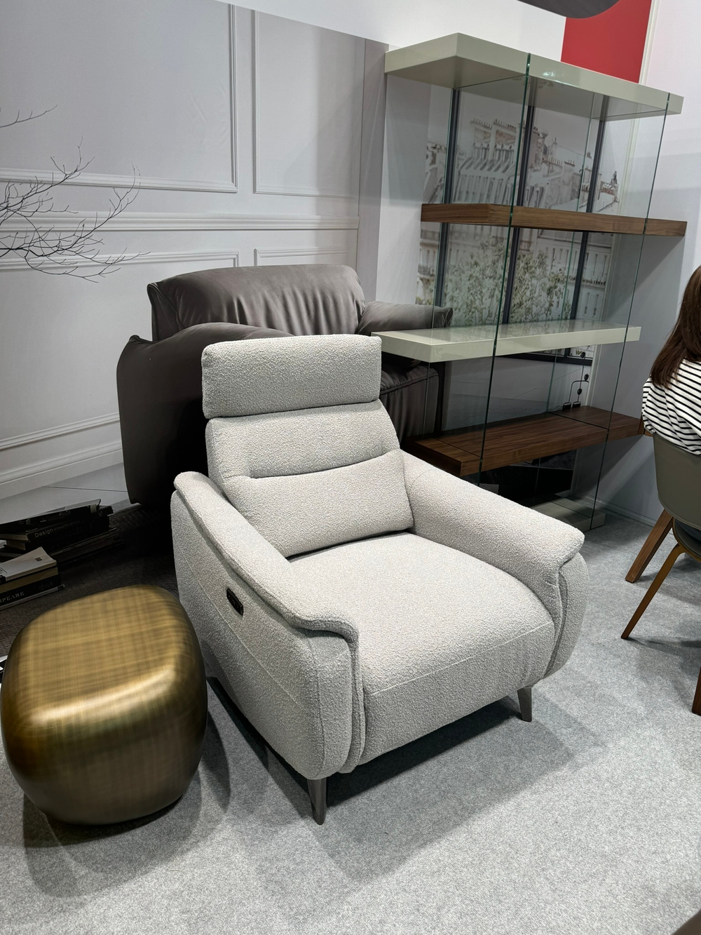 Кресло-реклайнер Cheretto серое