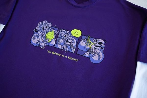 Лонгслив Все проблемы из-за взрослых Фиолетовый - фото 3