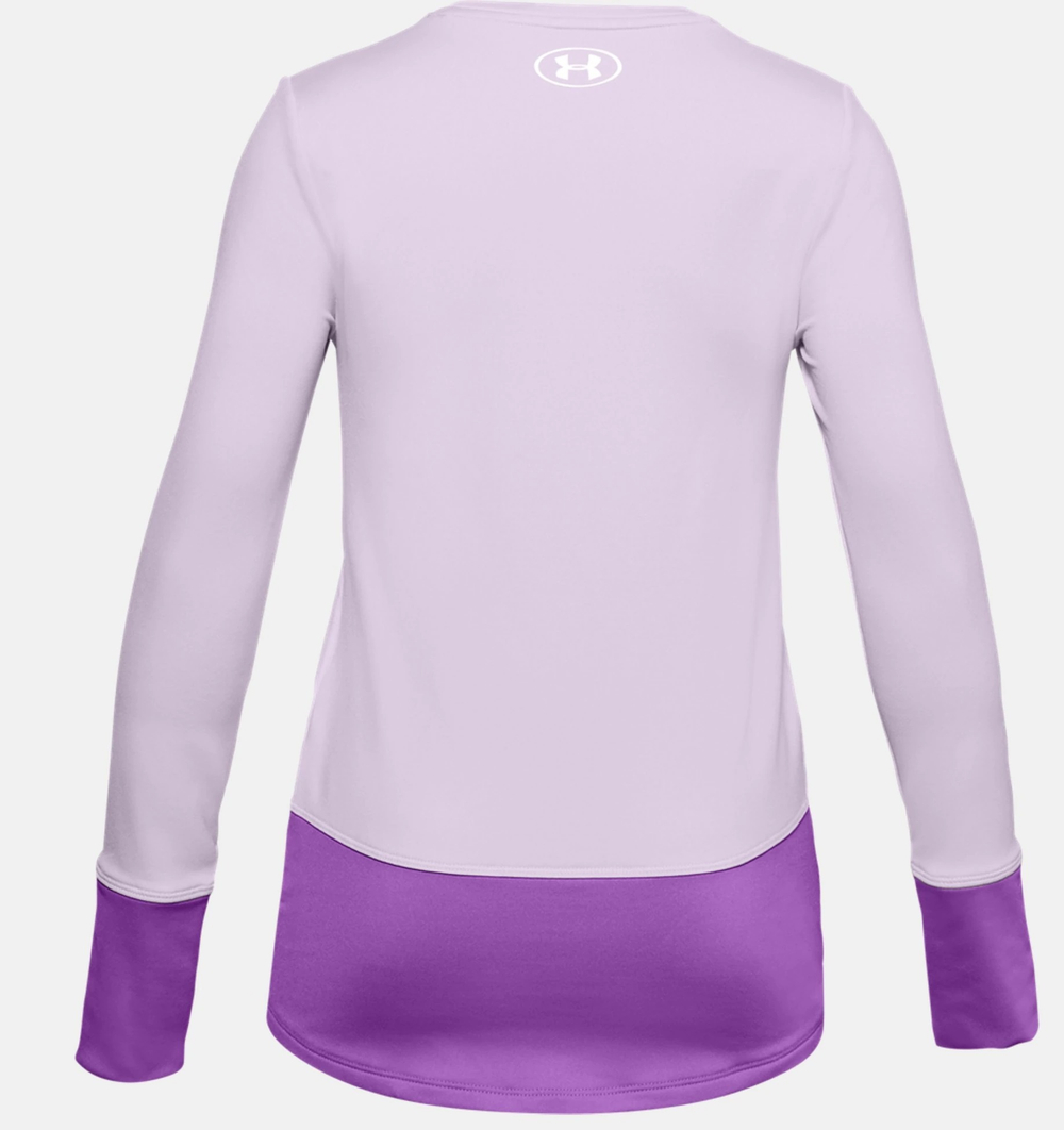 Футболка для девочки теннисная Under Armour ColdGear Long Sleeve Crew - Фиолетовый