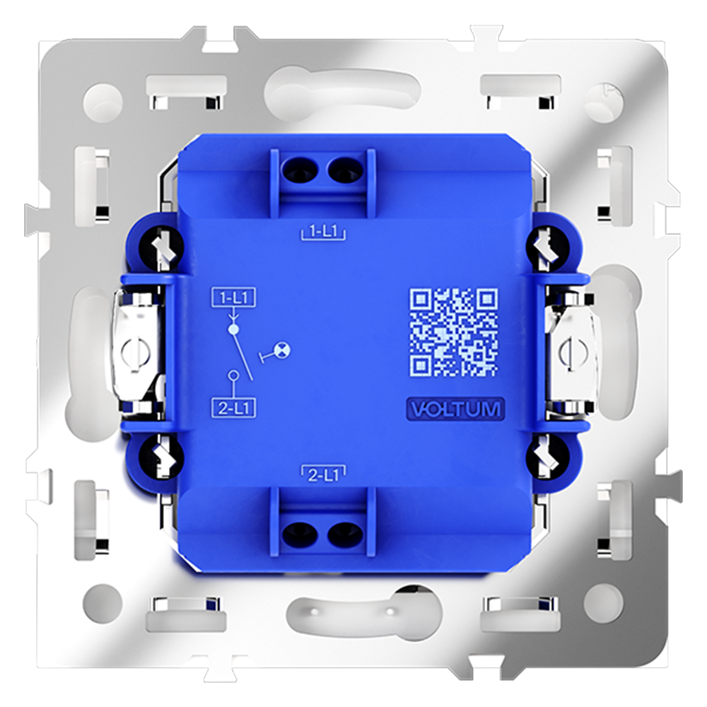 Выключатель встраиваемый VOLTUM S70 одноклавишный с подсветкой 10А, (белый глянцевый)