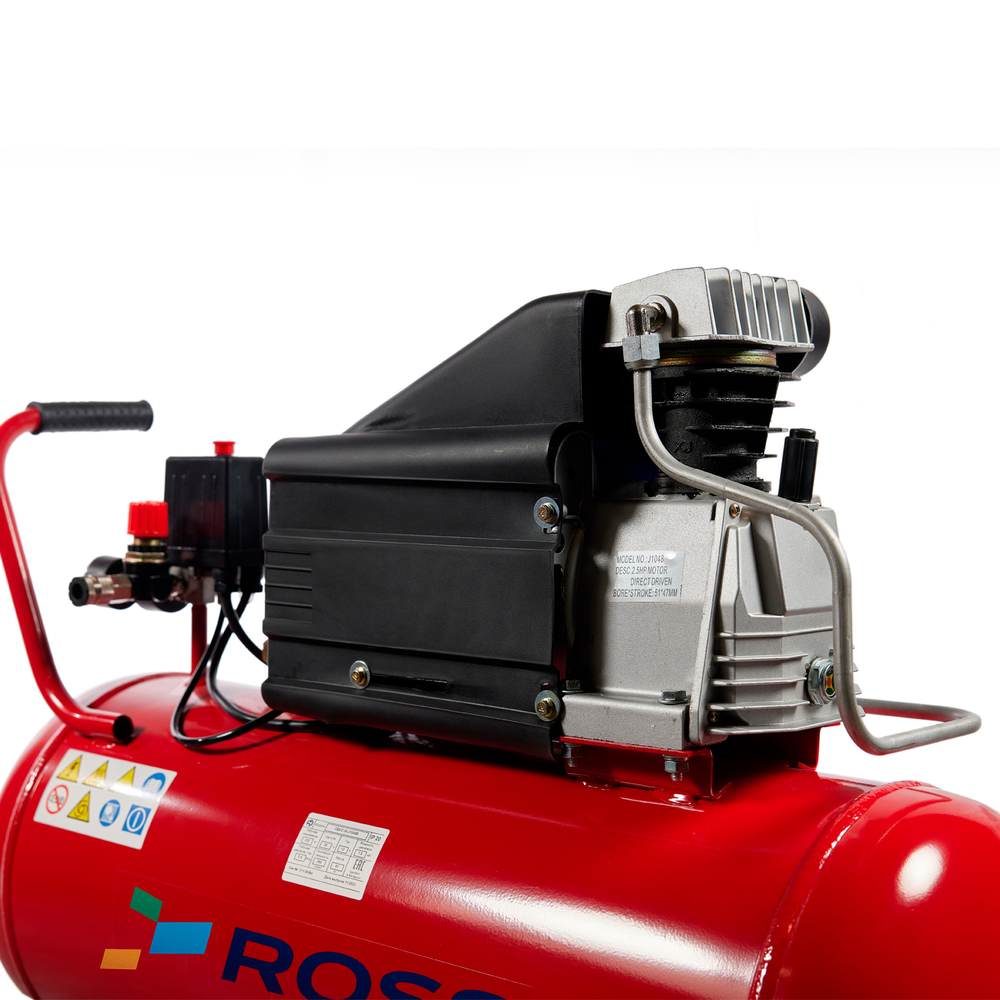 Компрессор ROSSVIK СБ4/С-50.J1048В, 260 л/мин, 8 бар, ресивер 50 л, 220 В/1,8 кВт, красный