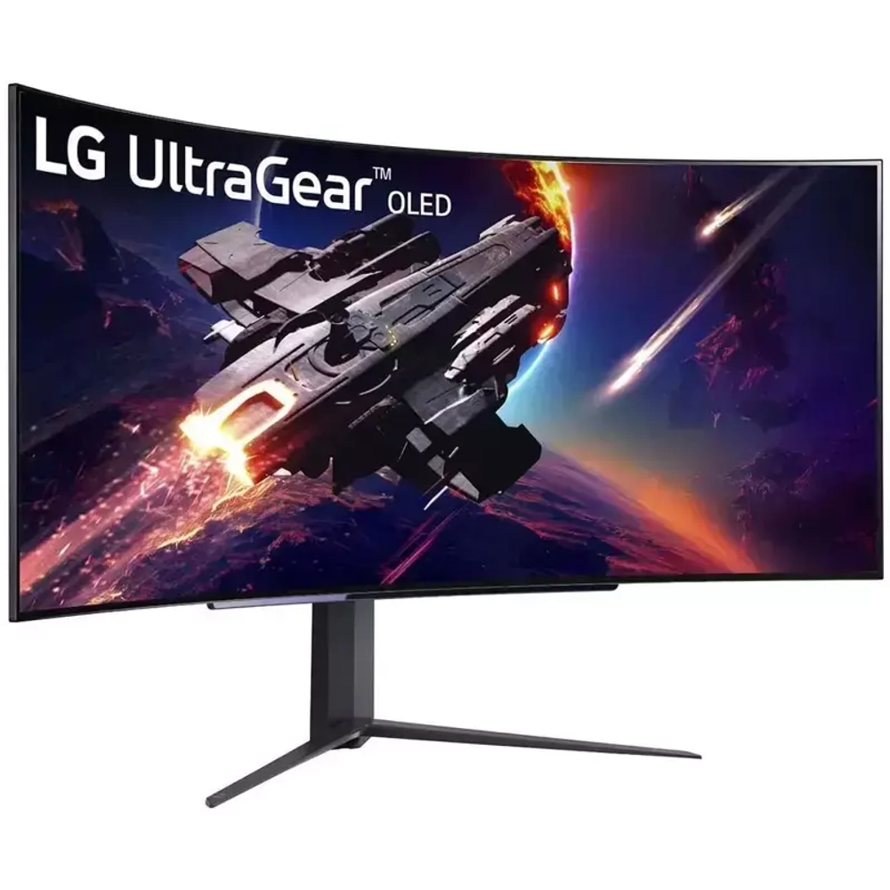 Монитор LG 44,5"; UltraGear 45GR95QE-B Curved OLED monitor, 3440x1440, 200cd/m2, 16:9, 0.3мс (GtG), HDMIx2, DP, Audio out, USB hub, 240Hz
