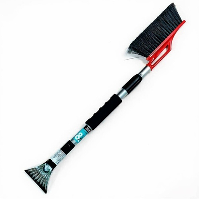Щетка для снега телескопическая со съемным скребком, 67-87см signal red "Techno"