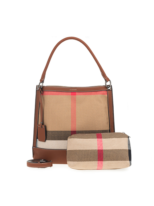 3605BROWN Сумка жен., иск.кожа + текстиль