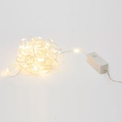 ULD-S1000-100-DTA WARM WHITE IP20 DEW BAND Гирлянда светодиодная Полоса. 10м. 100 светодиодов. Теплый белый свет. Провод прозрачный. ТМ Uniel