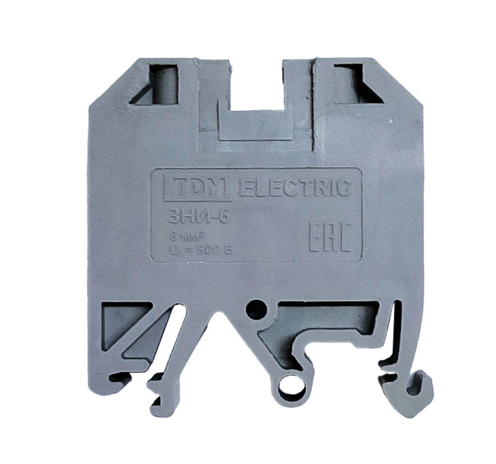 Колодка клеммная на DIN-рейку ЗНИ-6 6мм 800В