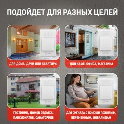 Звонок дверной ЭРА C31 беспроводной синий с белой кнопкой 32 мелодии