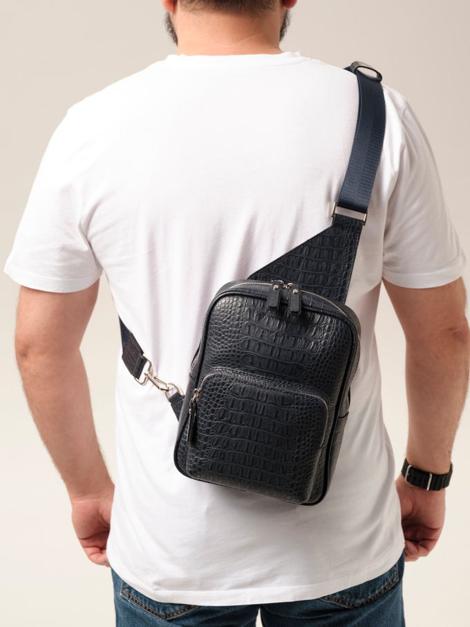 Сумка через плечо синяя крок