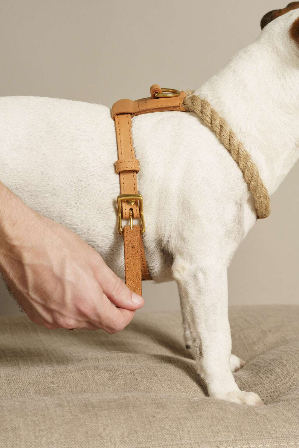 Шлейка "Кантри-пони" рыжая (льняной канат)