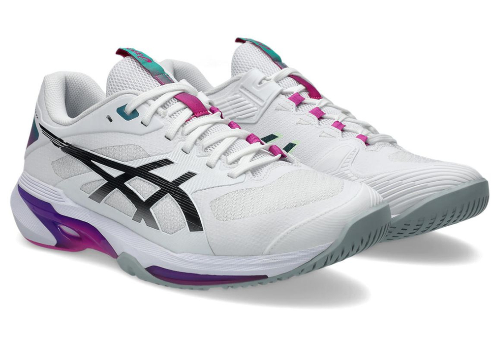 Мужские кроссовки теннисные Asics Solution Speed FF 4 - white/digital sakura