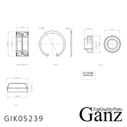 Подшипник ступицы передний MB W168 GANZ GIK05239