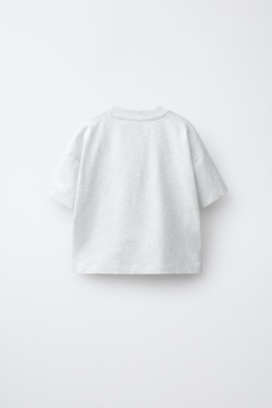 ZARA ФУТБОЛКА С НАДПИСЬЮ «ГОРОД», СВЕТЛО-СЕРЫЙ