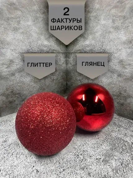 Набор стеклянных шаров Классический красный 42 шт., Christmas DeLuxe (87162)