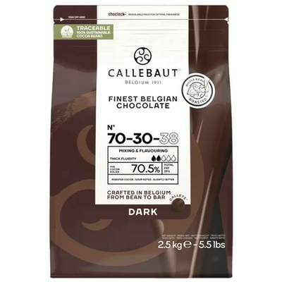 Шоколад темный горький 70,5% CALLEBAUT 2.5 кг