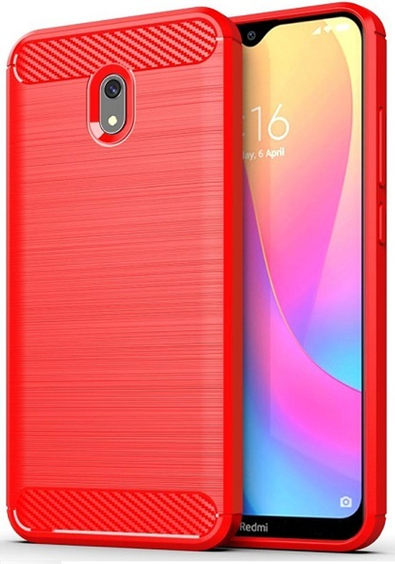 Чехол для Xiaomi Redmi 8A цвет Red (красный), серия Carbon от Caseport