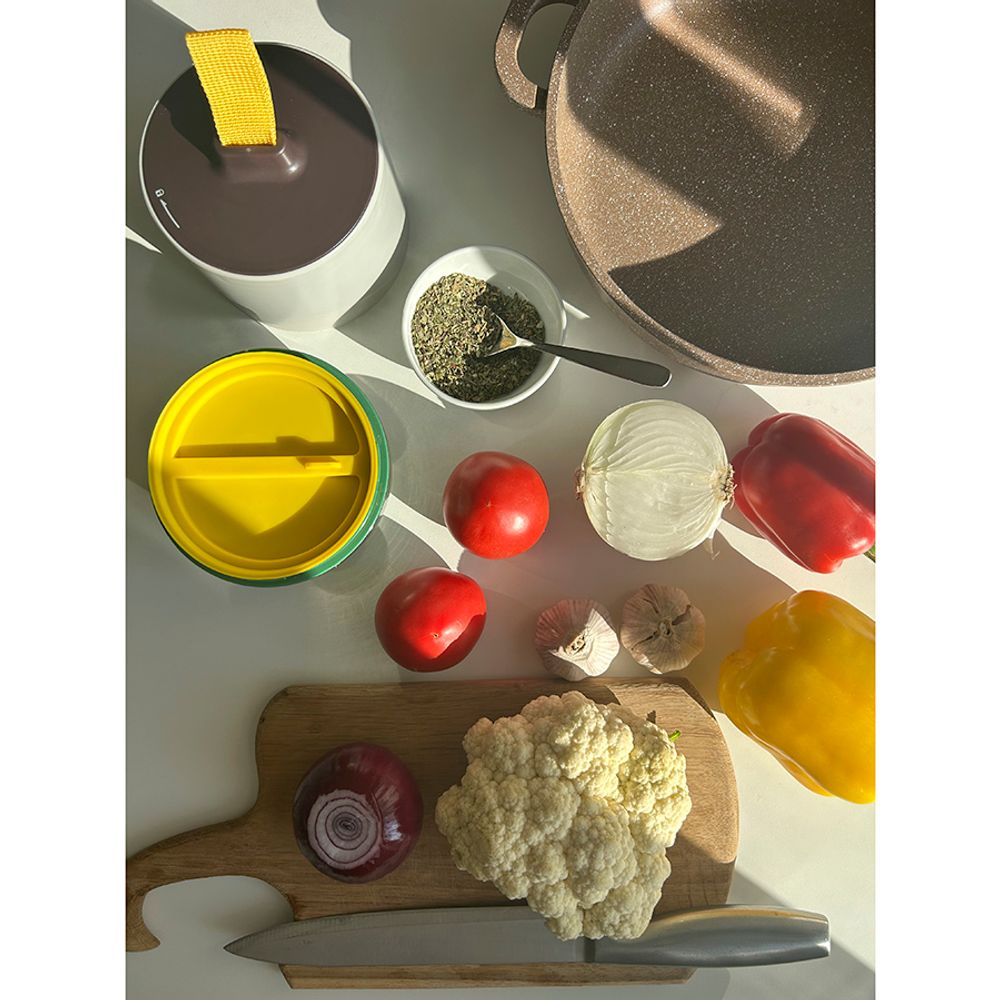 Ланч-бокс Meals, 800 мл, светло-серый/зеленый