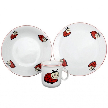 Детский набор Cairo, 3 предмета, декор «Божья коровка», кружка 250 мл