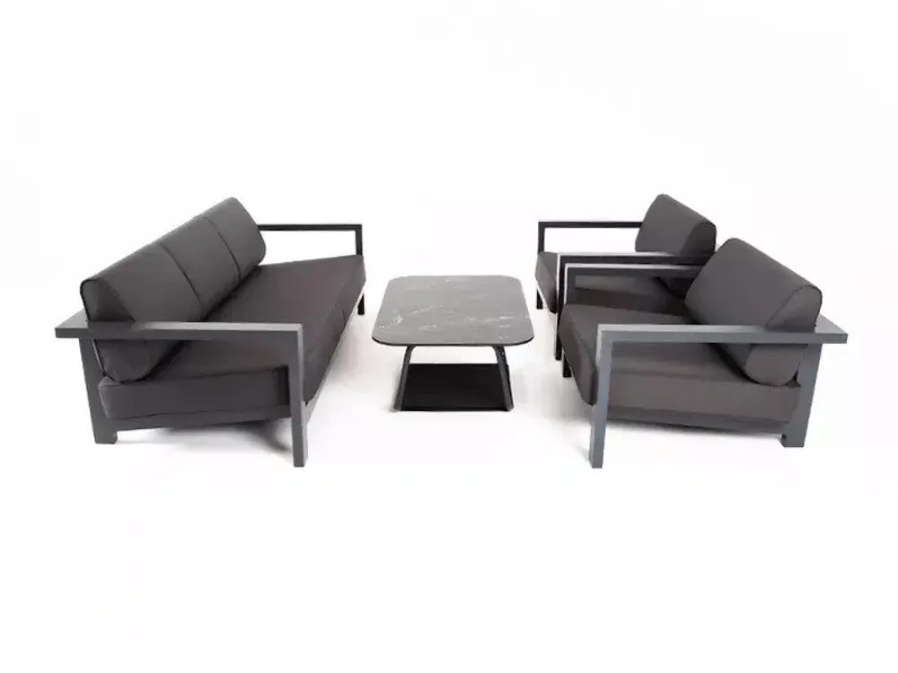 "Гранада" лаунж-зона из алюминия со столиком из HPL