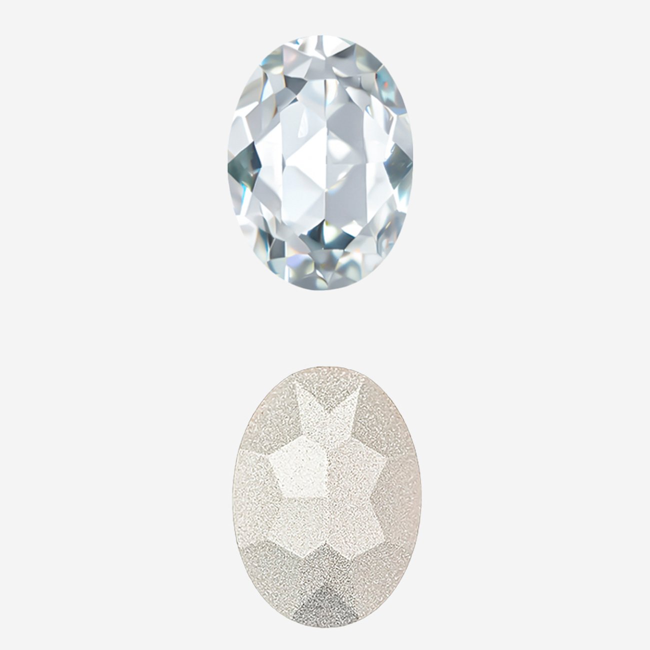 Кристалл Овал (Oval Fancy Stone), оттенок "Серебристый оттенок"/"Silver Shade", 14*10мм