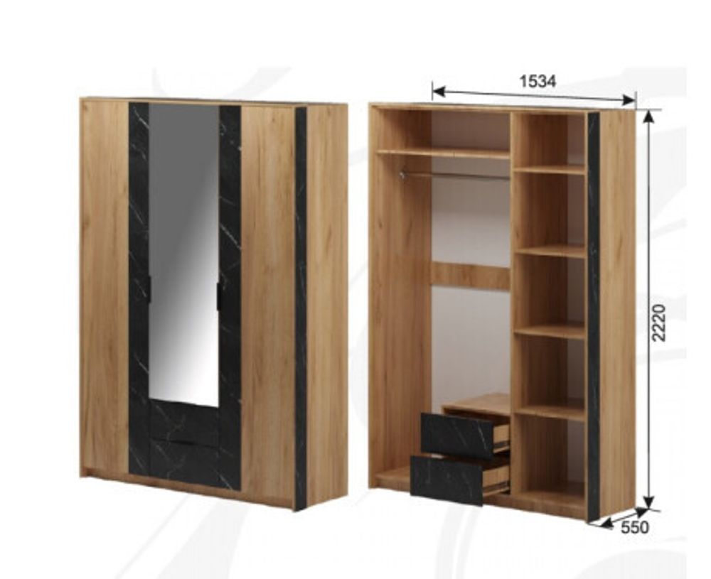 Ольга 4 Шкаф 3-х дв.