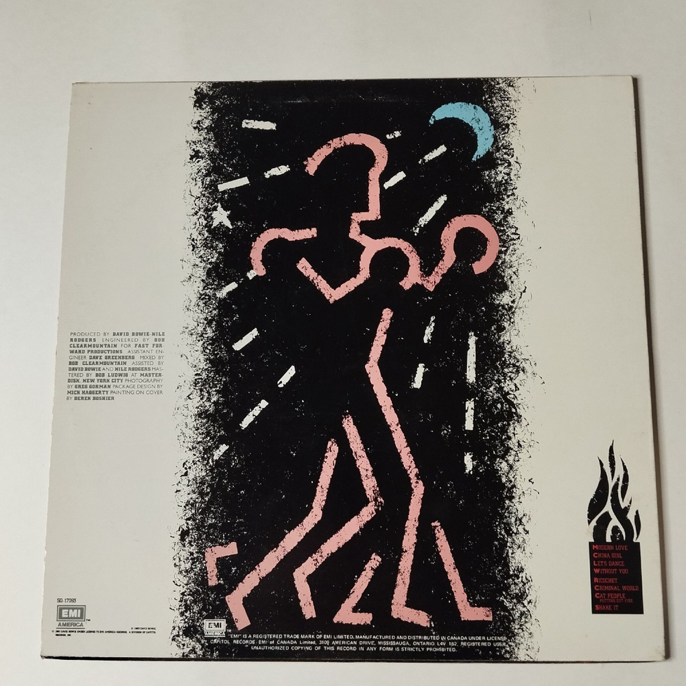 Винтажная виниловая пластинка LP David Bowie Let's Dance (Canada 1983)