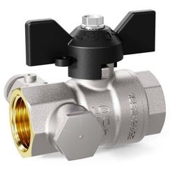 Кран шаровой латунный LD Pride 44.15.В-В.С.Б с дренажем и воздухоотводчиком (бабочка)