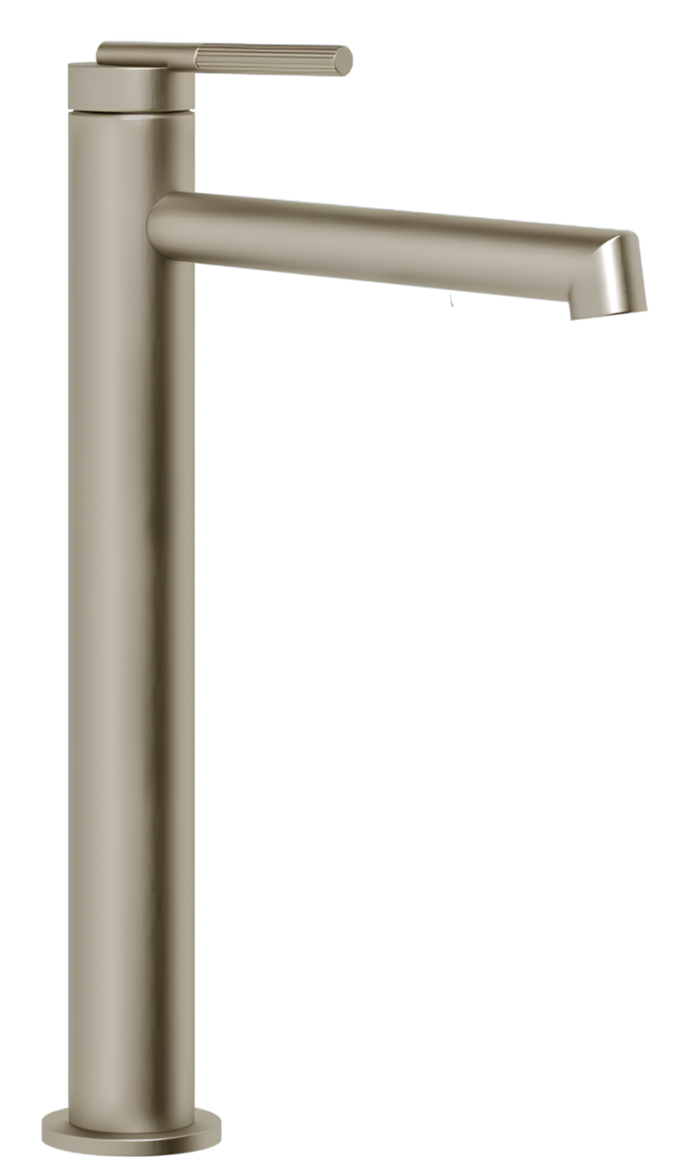 Смеситель для раковины Gessi Ingranaggio, высокий, длинный излив, без донного клапана, соединительные шланги, цвет Finox Brushed Nickel