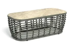 "Ницца" журнальный столик из искусственного ротанга, цвет серый