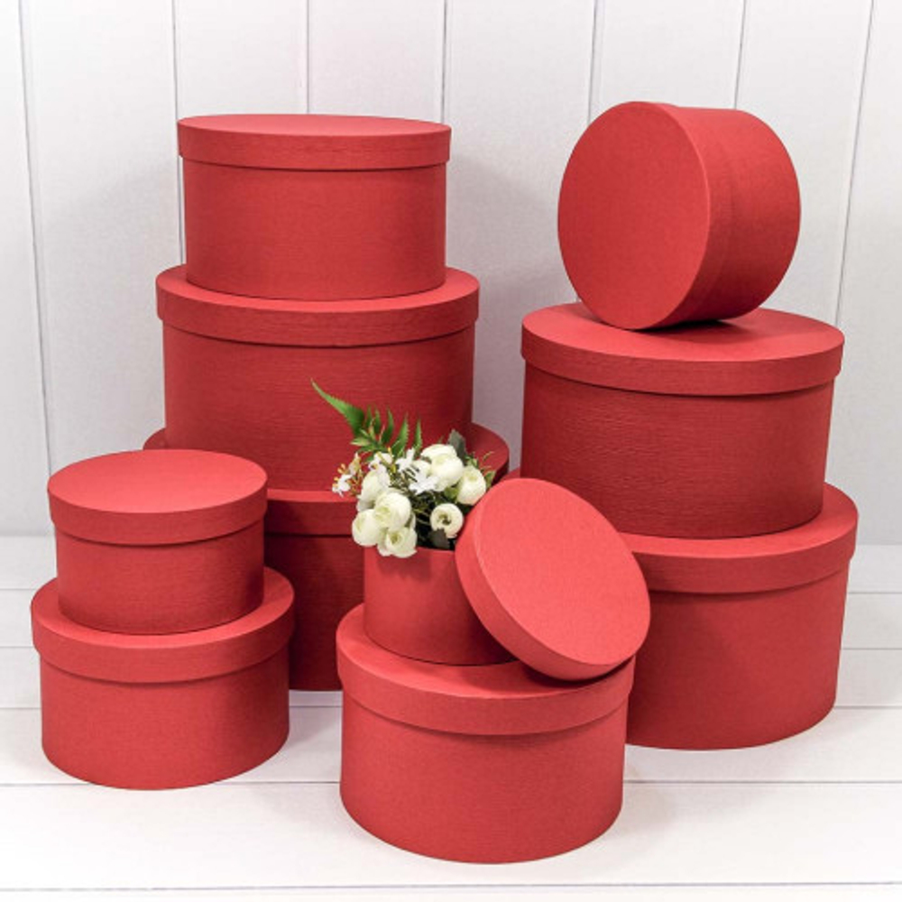 Коробка 35х17.3 см Набор 10 шт из дизайнерской бумаги (Красный)