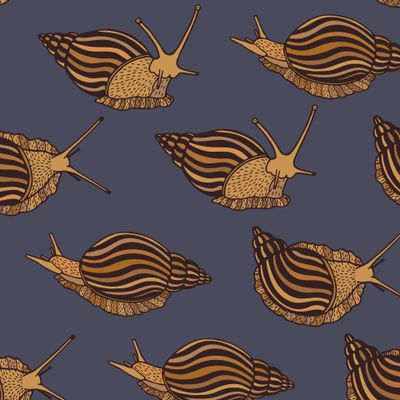 Achatina snails seamless pattern.