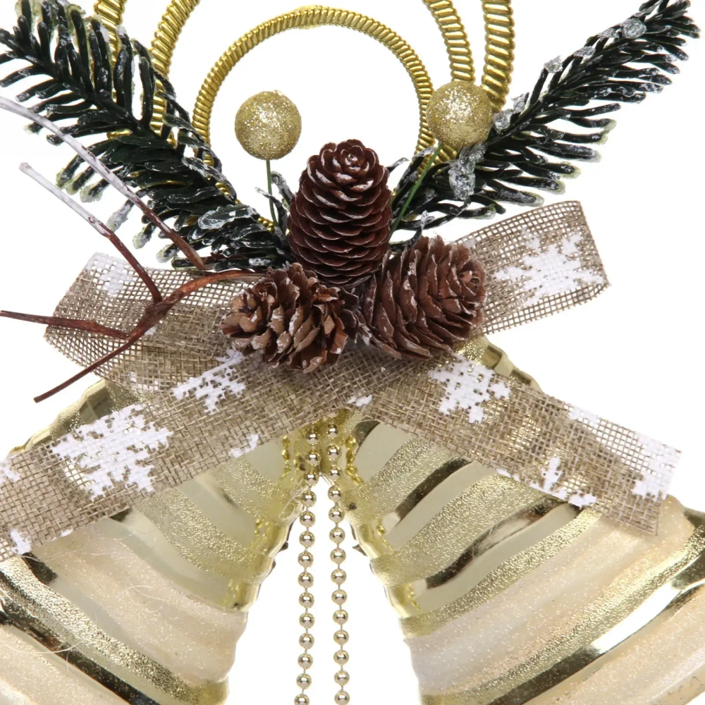 Украшение новогоднее «Сияние колоколов» 43*25 см, Золото/Белый